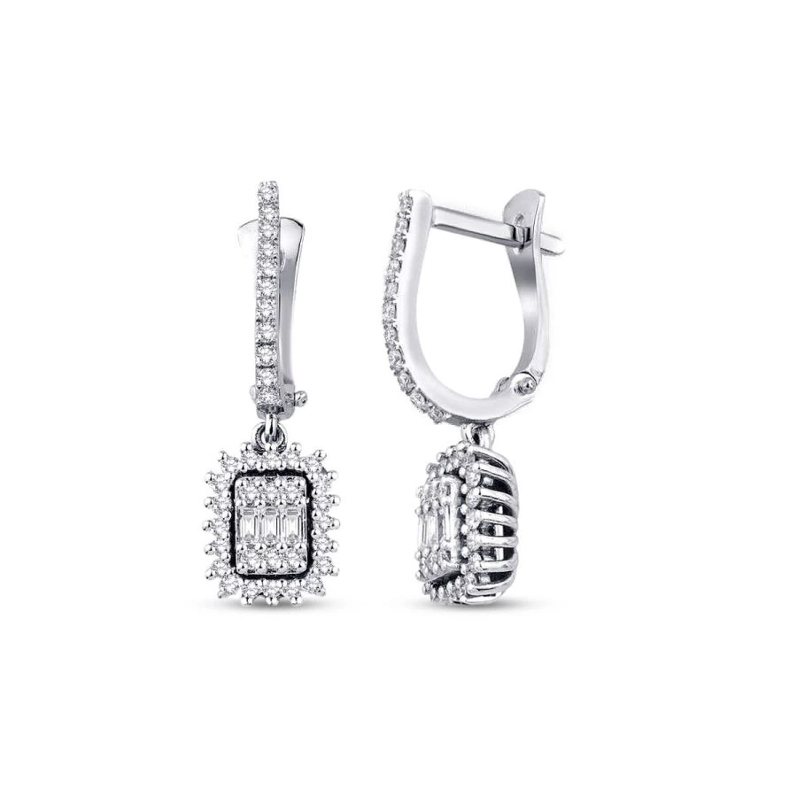 0.57 Carat Diamond Baguette Earrings
