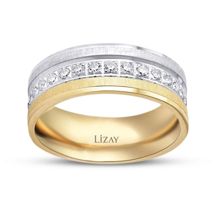 Gold Two-Tone Wedding Band