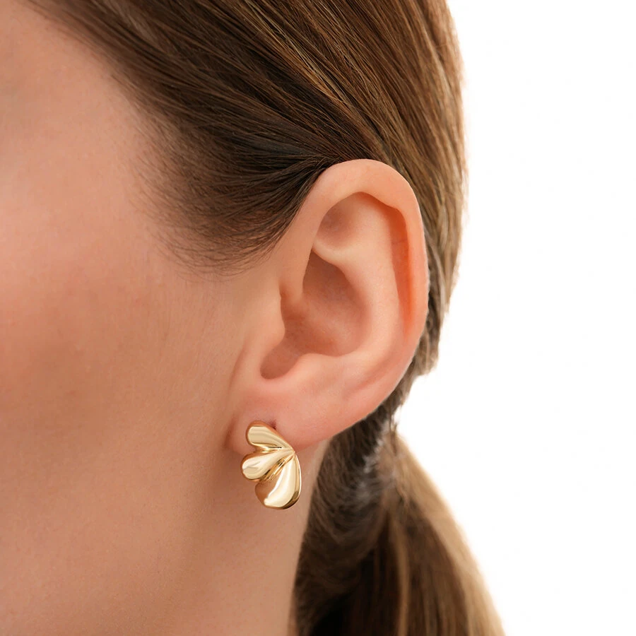 Gold Flower-Shaped Earrings