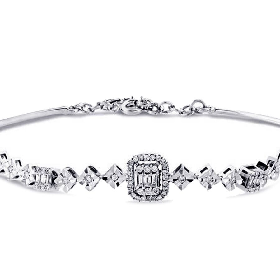 0.39 Carat Diamond Baguette Bangle