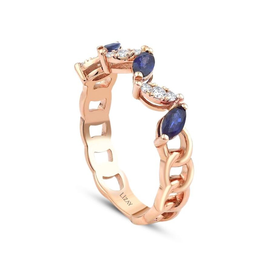 0.62 Carat Diamond Sapphire Ring