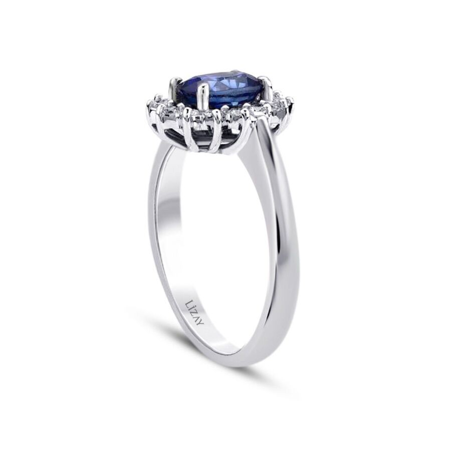 0.86 Carat Diamond Sapphire Ring