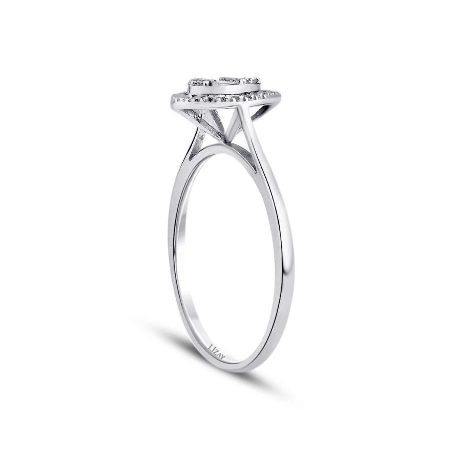 0.06 ct. Diamant Tropfen Baguette Ring