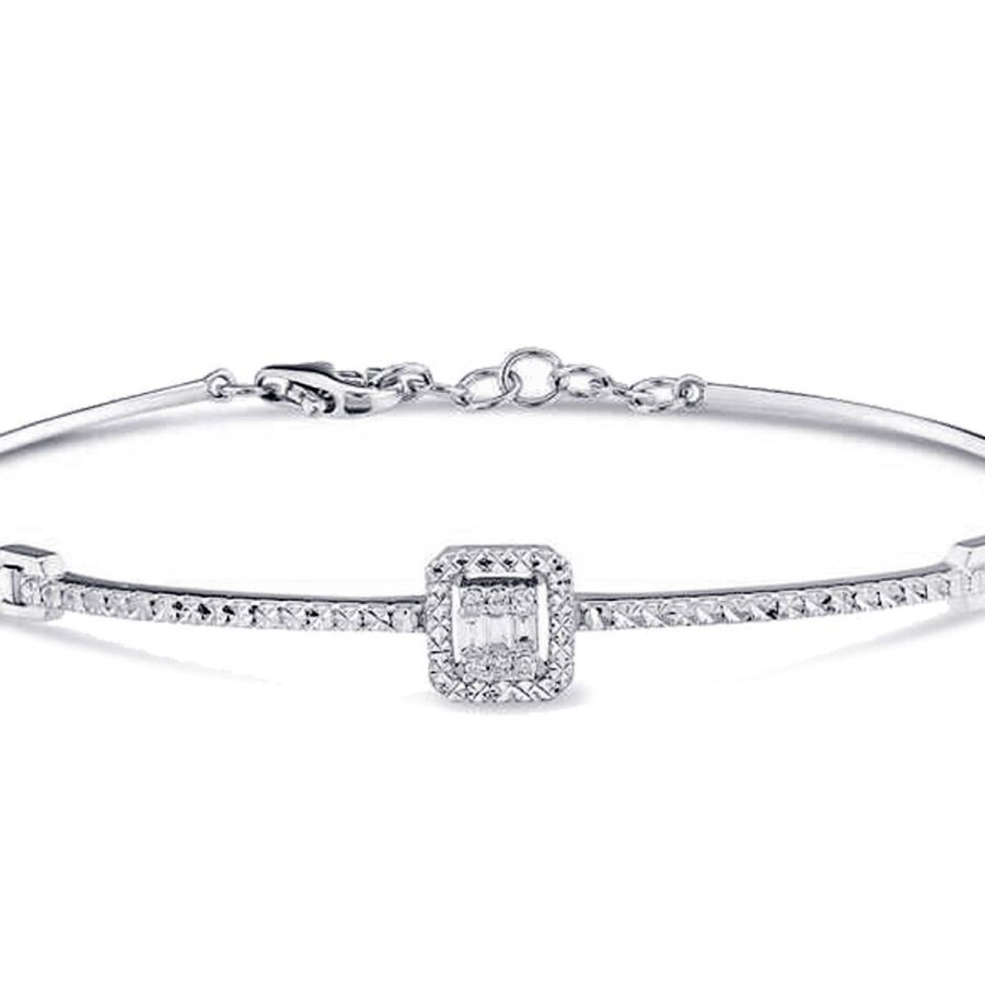 0.10 Carat Diamond-Effect Baguette Bangle