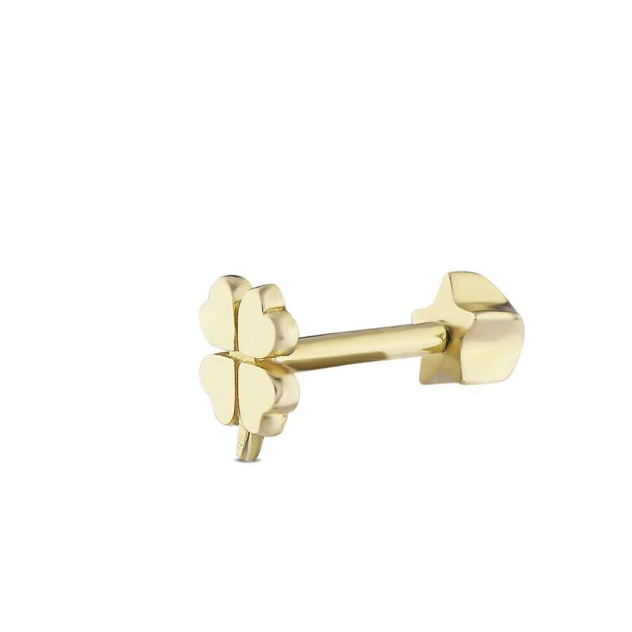 Gold Clover Tragus Earrings