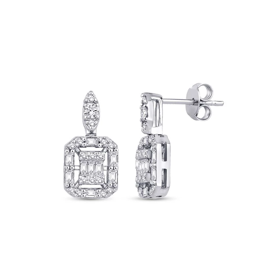 0.41 Carat Diamond Baguette Earrings