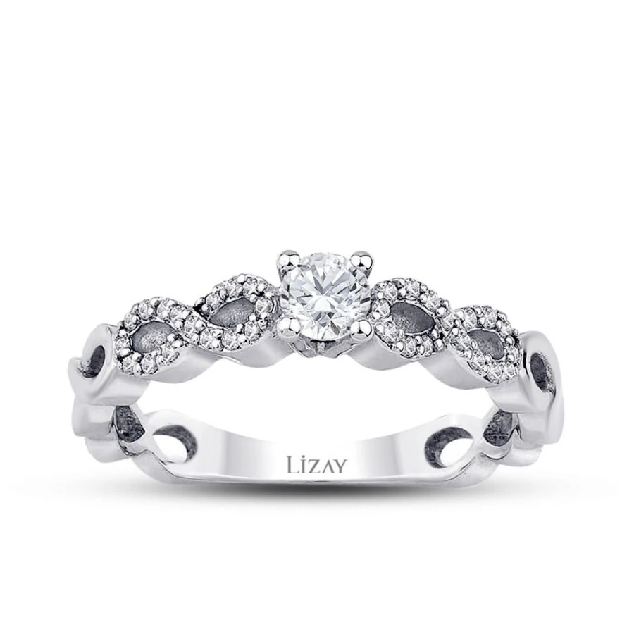 0.43 Carat Diamond Solitaire Engagement Infinity Ring