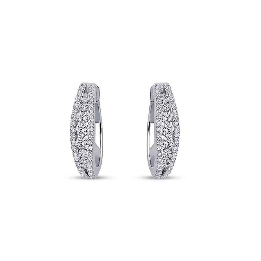 0.77 Carat Diamond Huggies Earrings