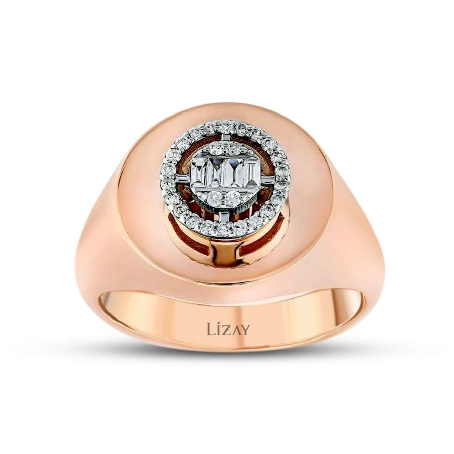 0.17 Carat Diamond Rose Gold Baguette Ring