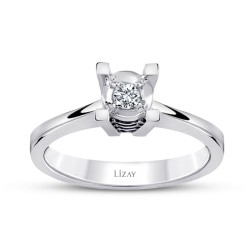 1.00 Carat-Style Diamond-Effect Round Solitere Engagement Ring