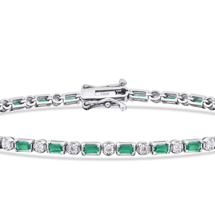 1.63 Carat Diamond Emerald Bracelet