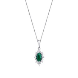 0,45 Karat Diamant Smaragd Halskette