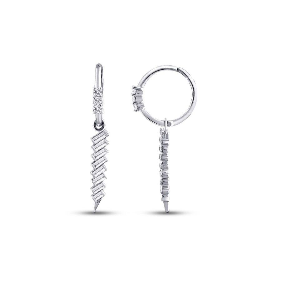 0.48 Carat Diamond Baguette Earrings