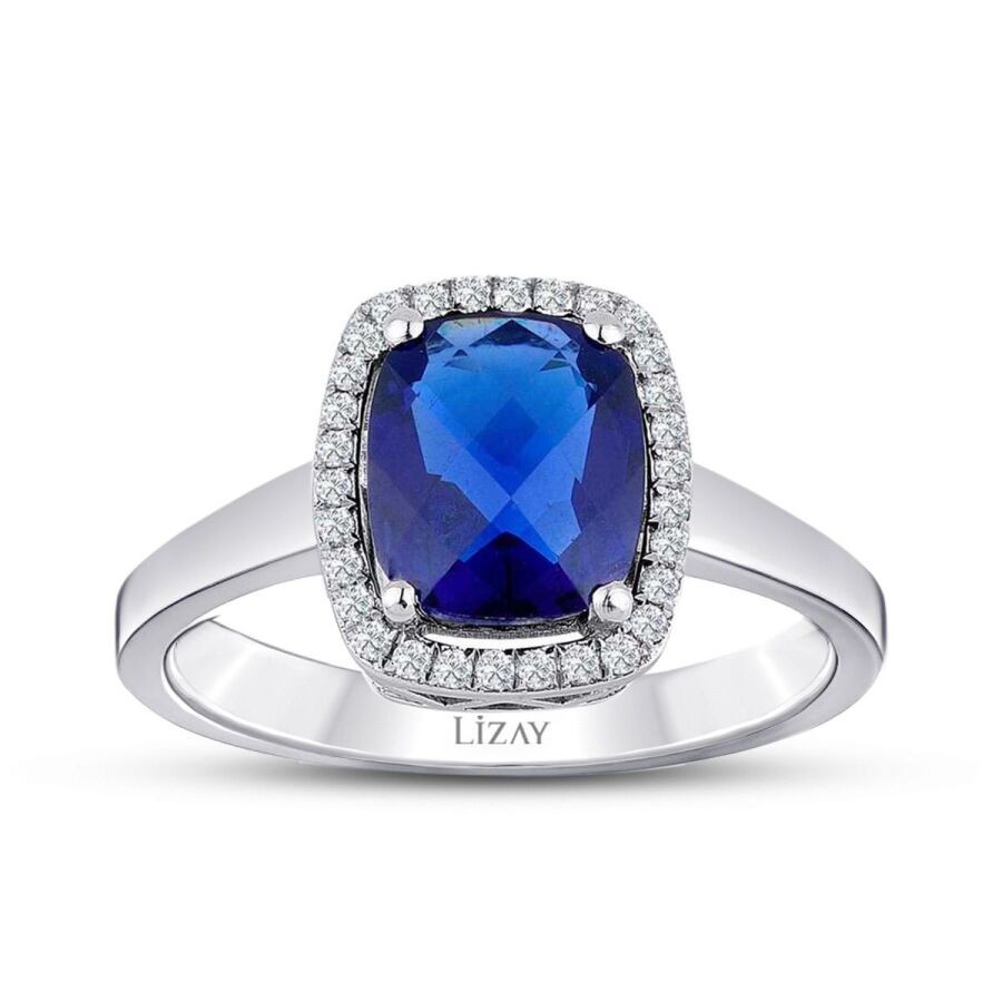 2.27 Carat Diamond Sapphire Ring