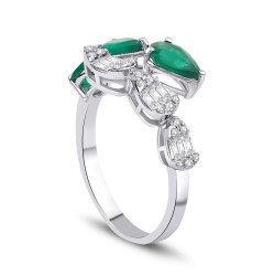 1,27 Karat Diamant Smaragd Ring