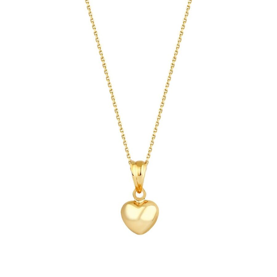 Gold Domed Heart Necklace