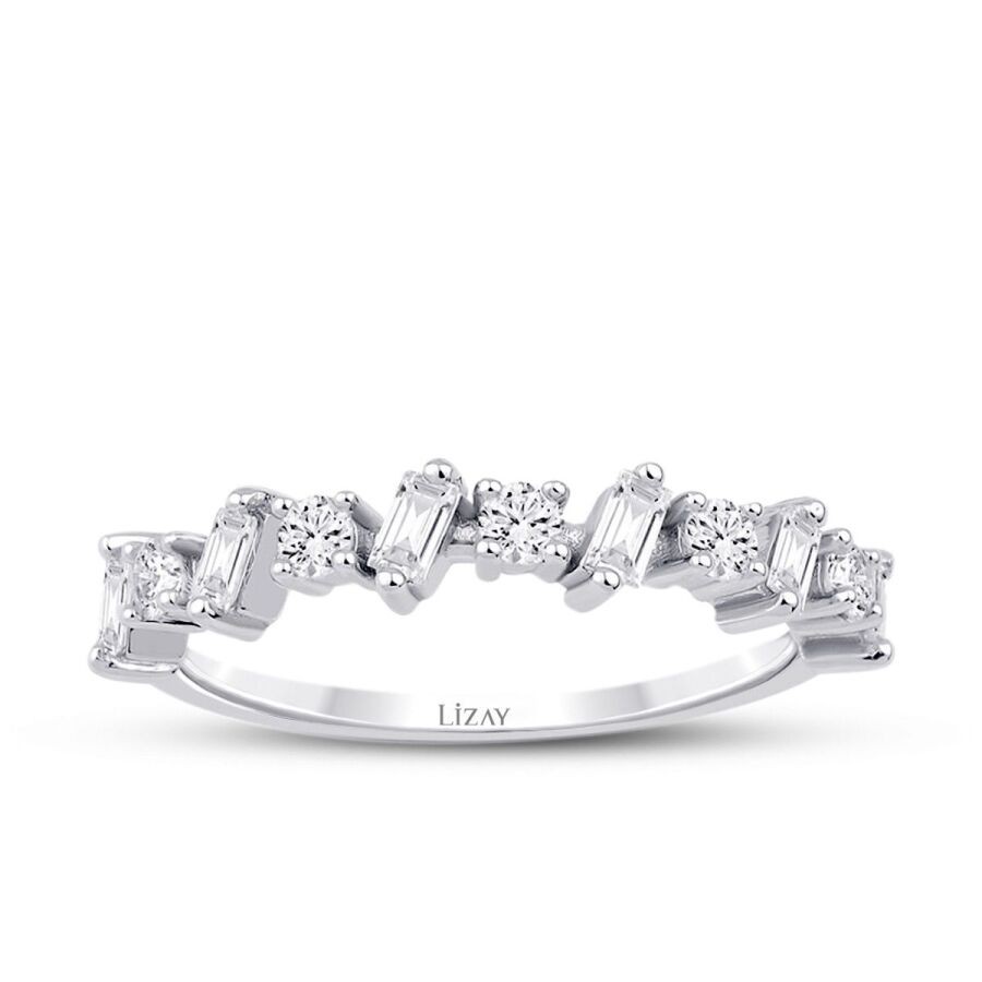 0,47 Karat Diamant Baguette Halb-Ewigkeitsring