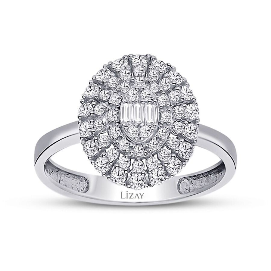 Gold Baguette Oval Ring
