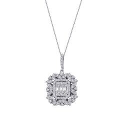 1.31 Carat Diamond Baguette Necklace