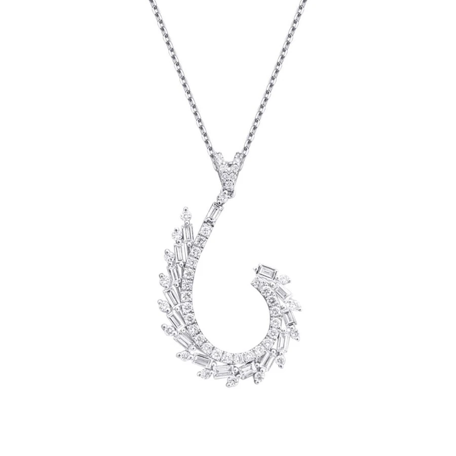 0.96 ct. Diamant Baguette Halskette