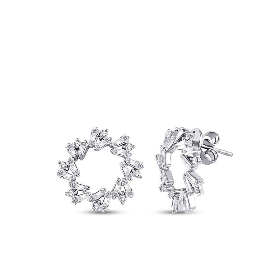 1.04 Carat Diamond Baguette Earrings