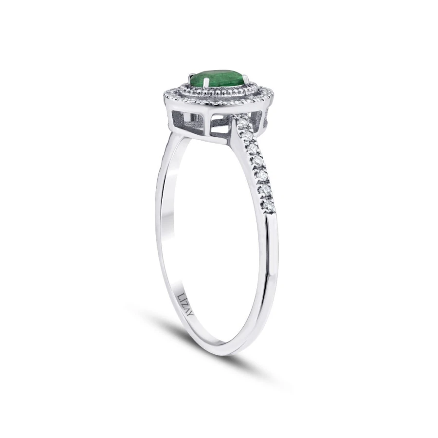 0.31 Carat Diamond Emerald Ring