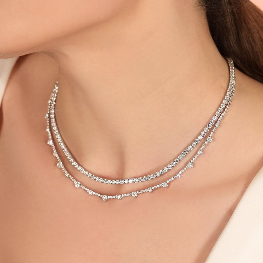 8.90 Carat Diamond Tennis Necklace