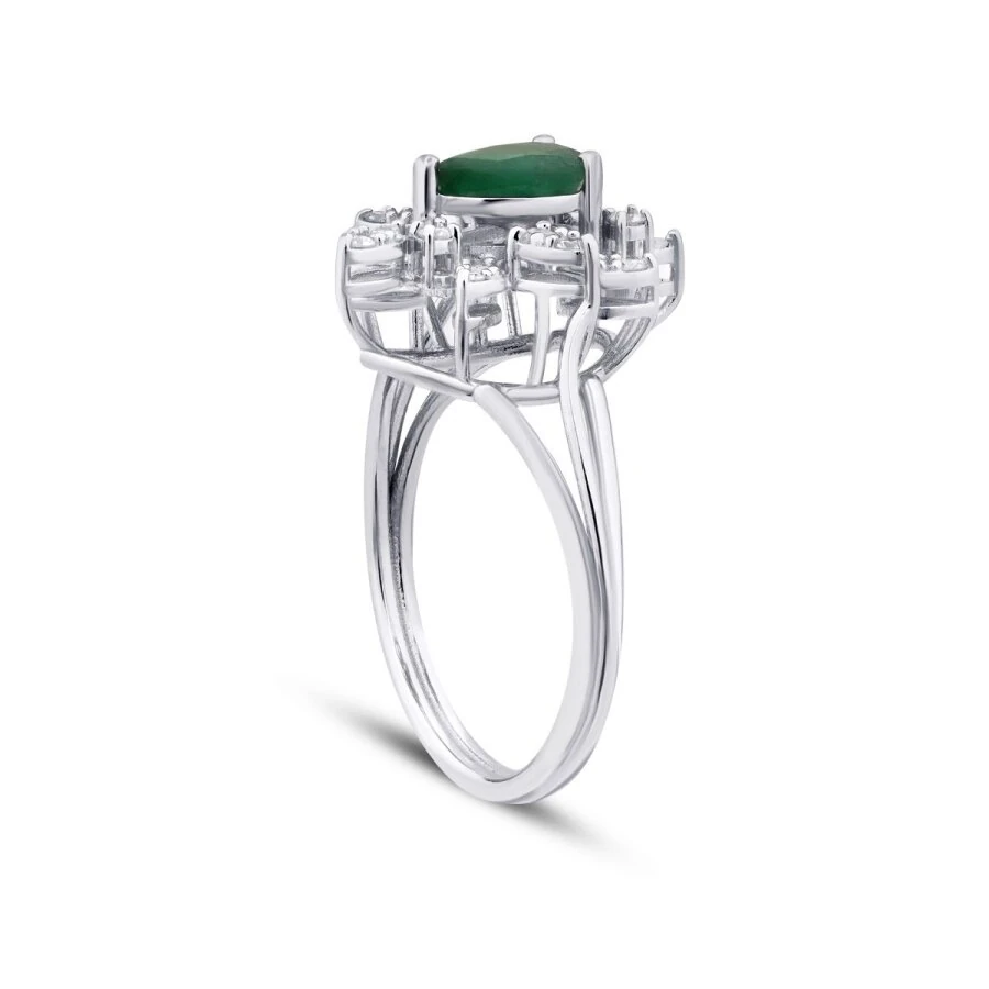 1.01 Carat Diamond Emerald Ring