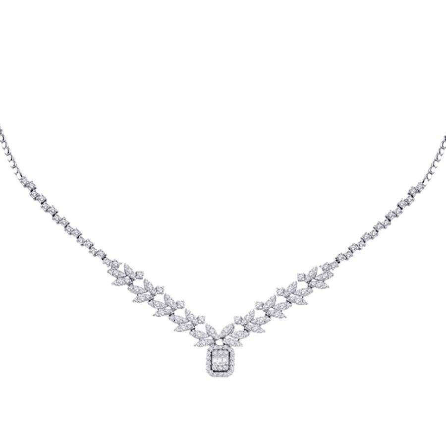 2.30 Carat Diamond Baguette Necklace