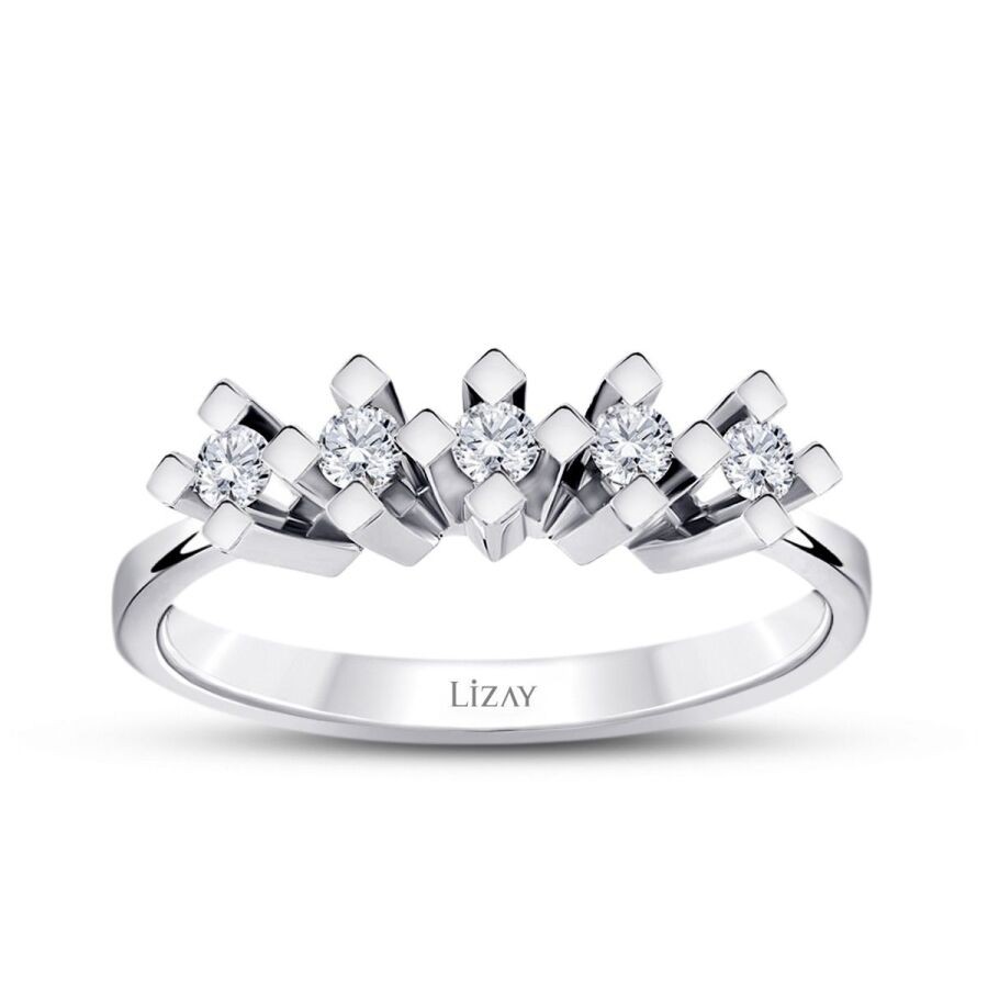 0,20 Karat Diamant Fünfstein Ring