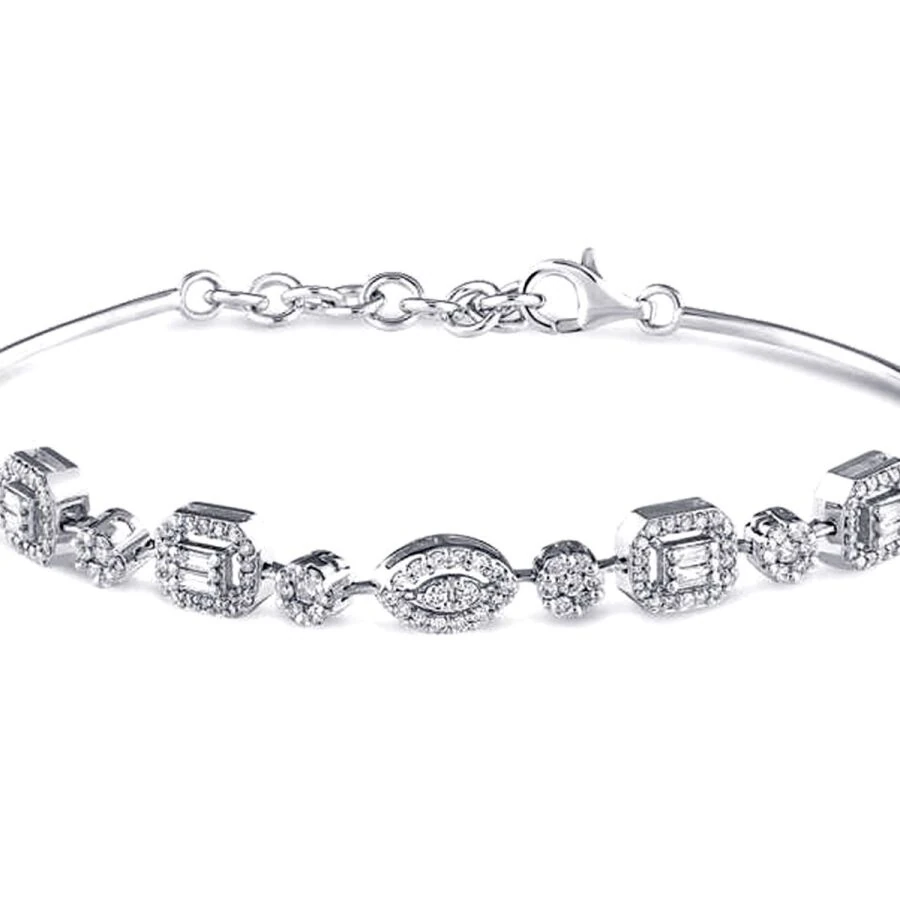 0.63 Carat Diamond Baguette Bangle