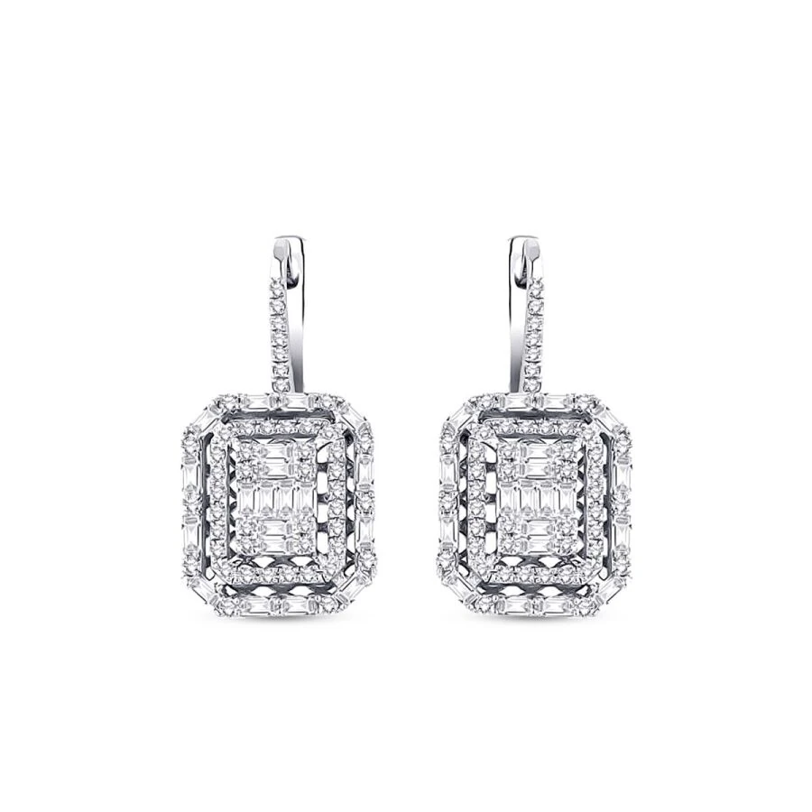 1.16 Carat Diamond Baguette Earrings