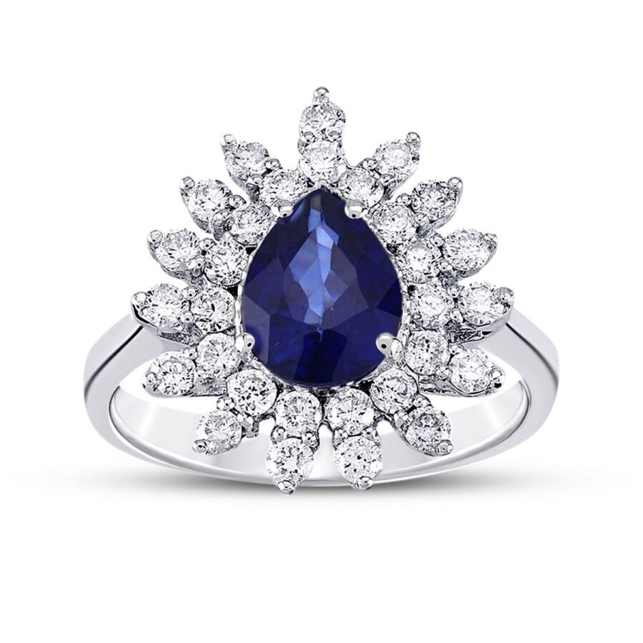 2.03 Carat Diamond Sapphire Ring