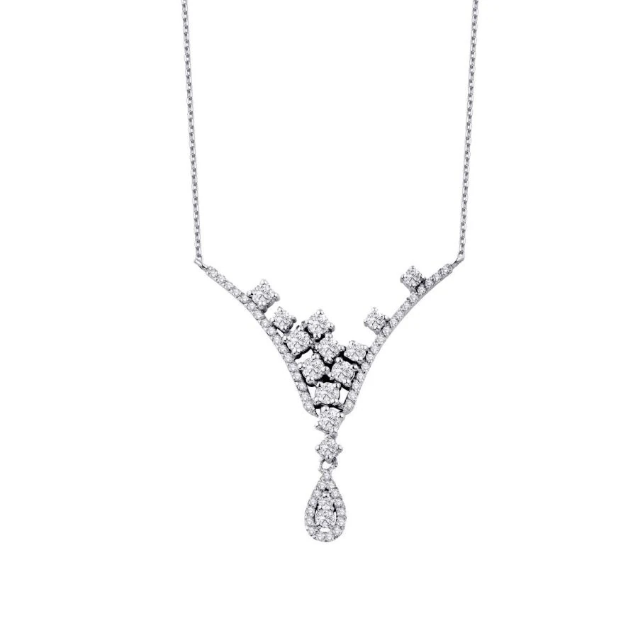 0.74 Carat Diamond Pear Necklace