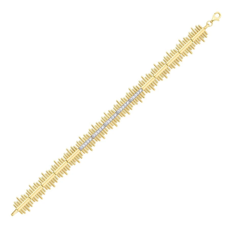 Gold Stone Zigzag Bracelet