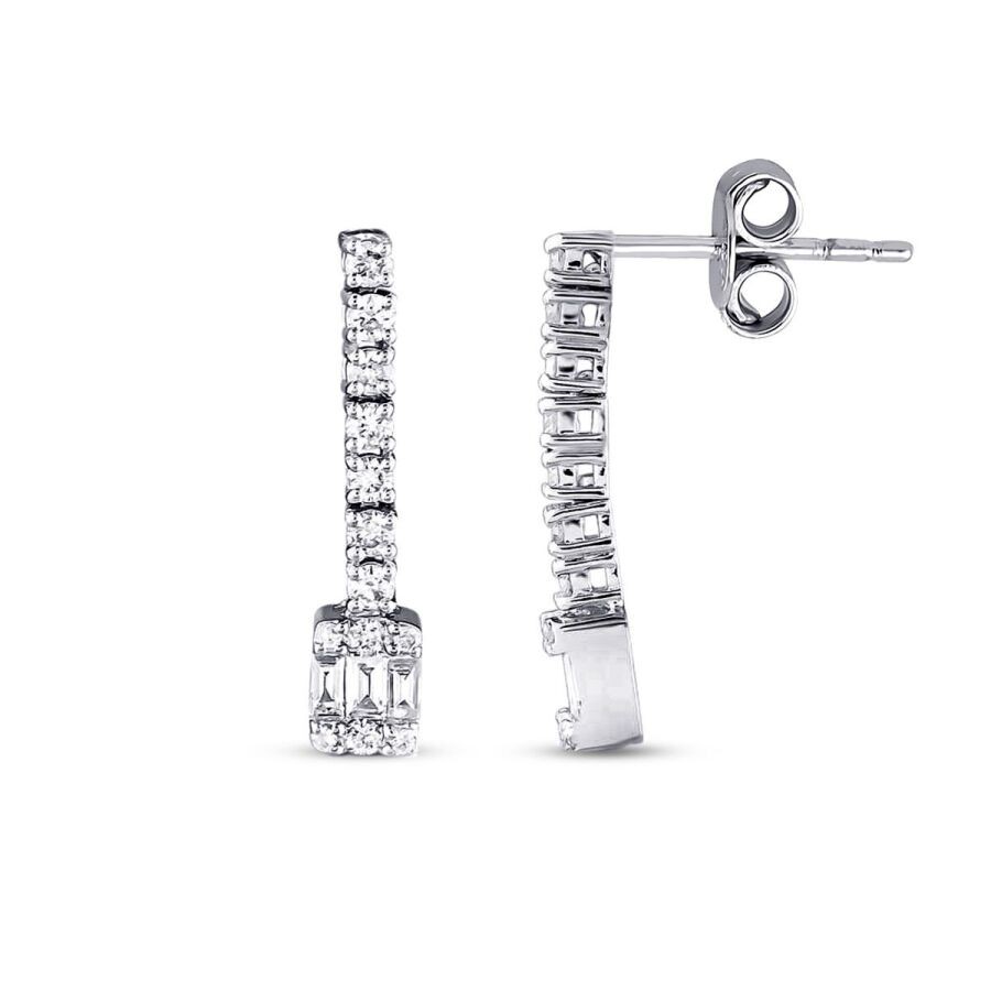 0.43 Carat Diamond Baguette Earrings
