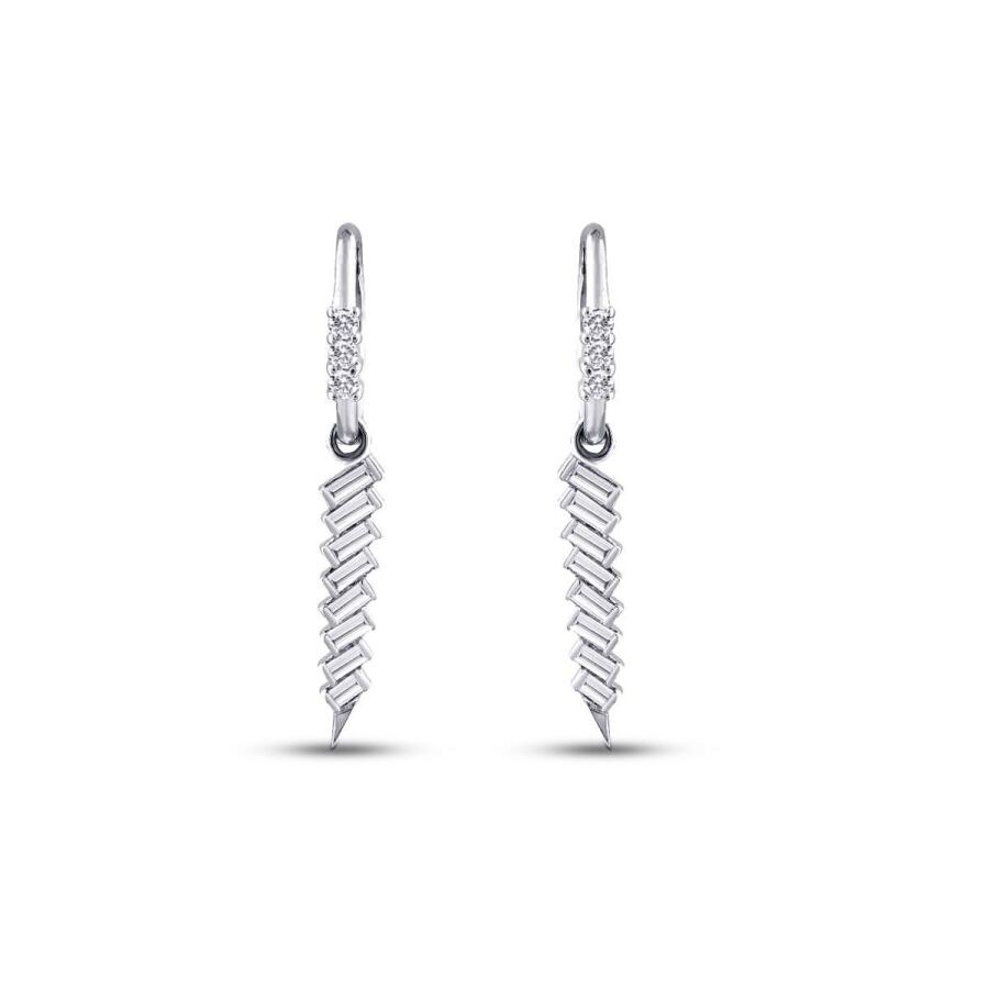 0.48 Carat Diamond Baguette Earrings