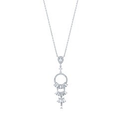 0.69 Carat Diamond Baguette Necklace