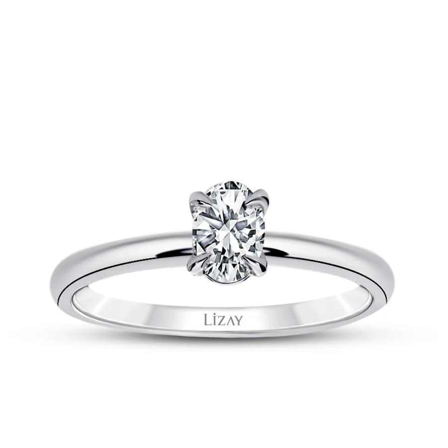 0.50 Carat Diamond Oval Solitaire Engagement Ring
