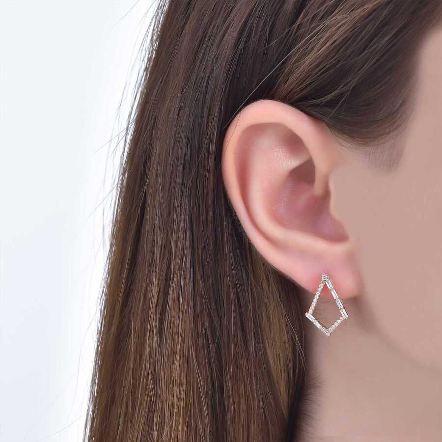 0.41 Carat Diamond Baguette Earrings