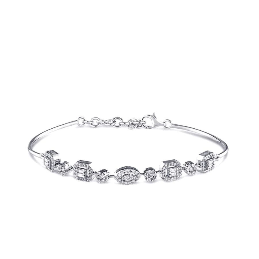 0.63 Carat Diamond Baguette Bangle