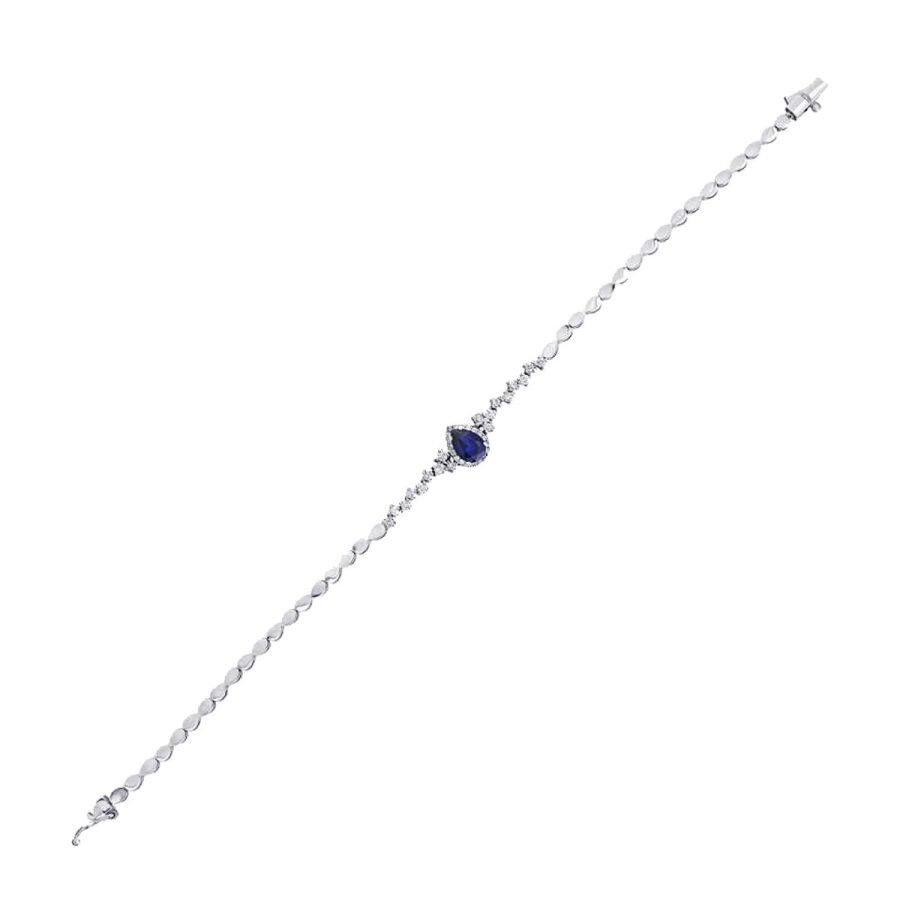 1.29 Carat Diamond Sapphire Bracelet