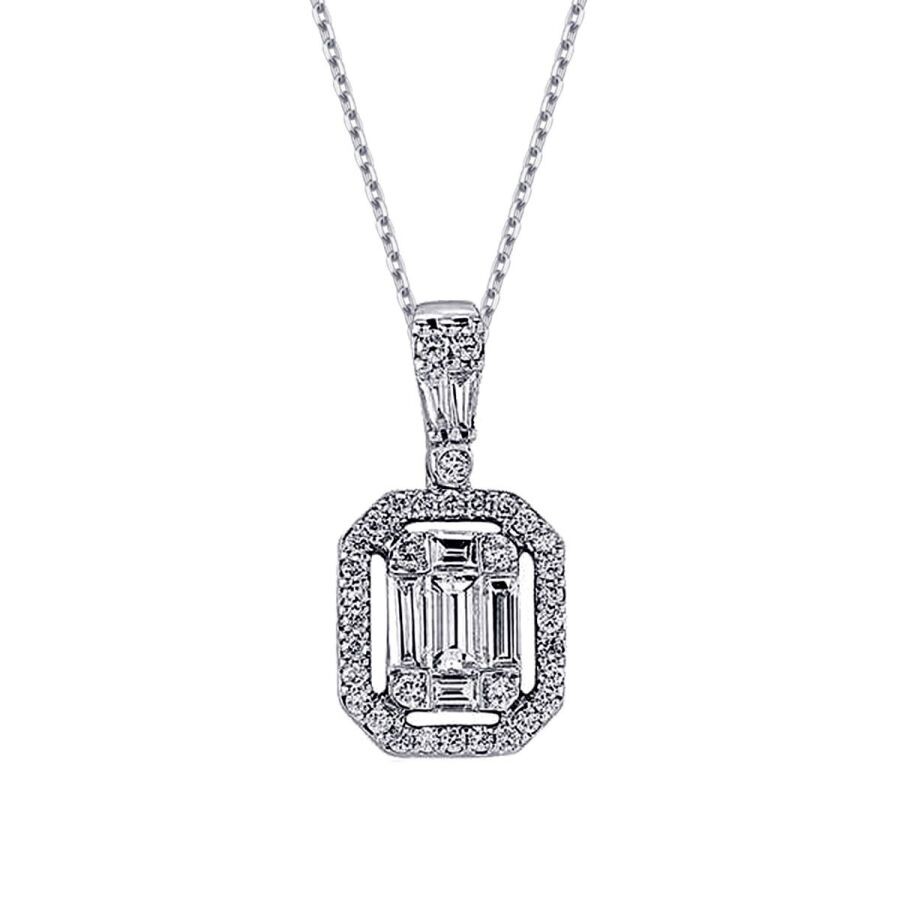0.20 Carat Diamond Baguette Necklace