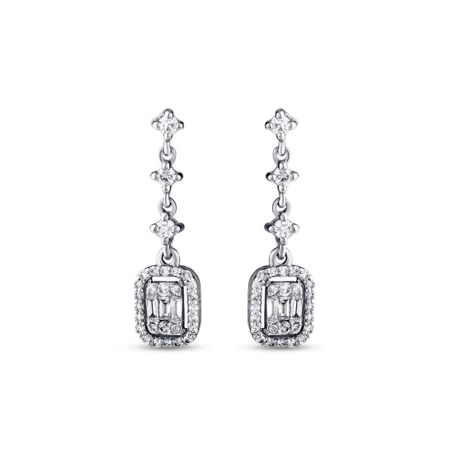 0.46 Carat Diamond Baguette Earrings