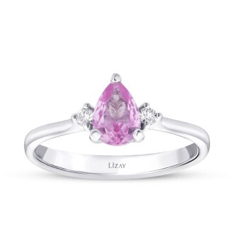 1.36 Carat Diamond Pink Sapphire Ring