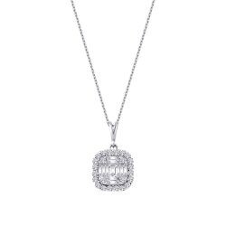 0.51 Carat Diamond Baguette Necklace