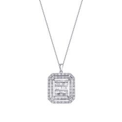 0.81 Carat Diamond Baguette Necklace