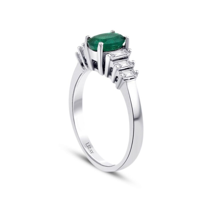 1.16 Carat Diamond Emerald Ring