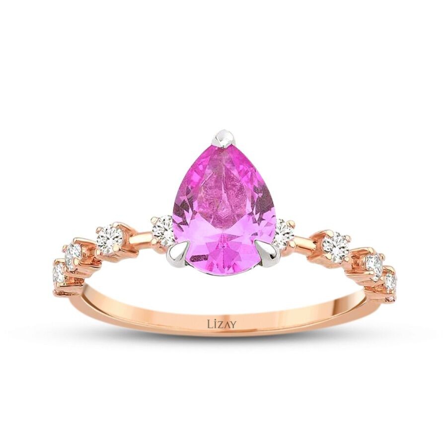 1.52 Carat Diamond Pink Sapphire Ring