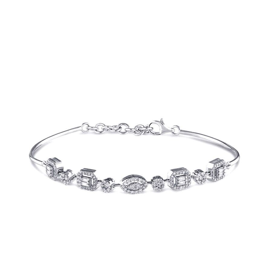0.63 Carat Diamond Baguette Bangle